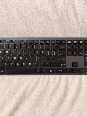 Slim Black Bluetooth Keyboard with Full Layout